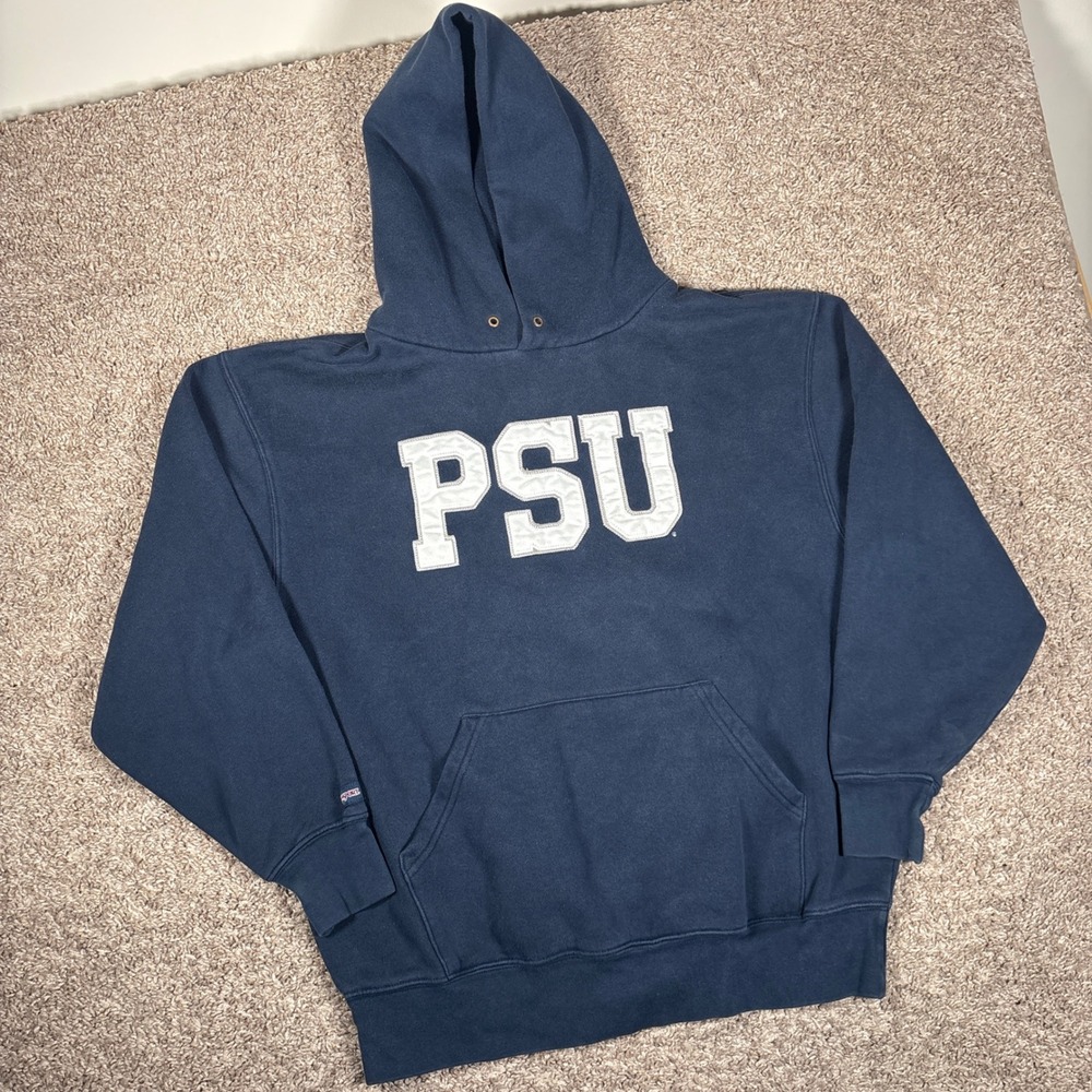 JanSport Penn State PSU Navy Blue Pullover Hoodie‎ Vintage Mens Large NCAA Boxy